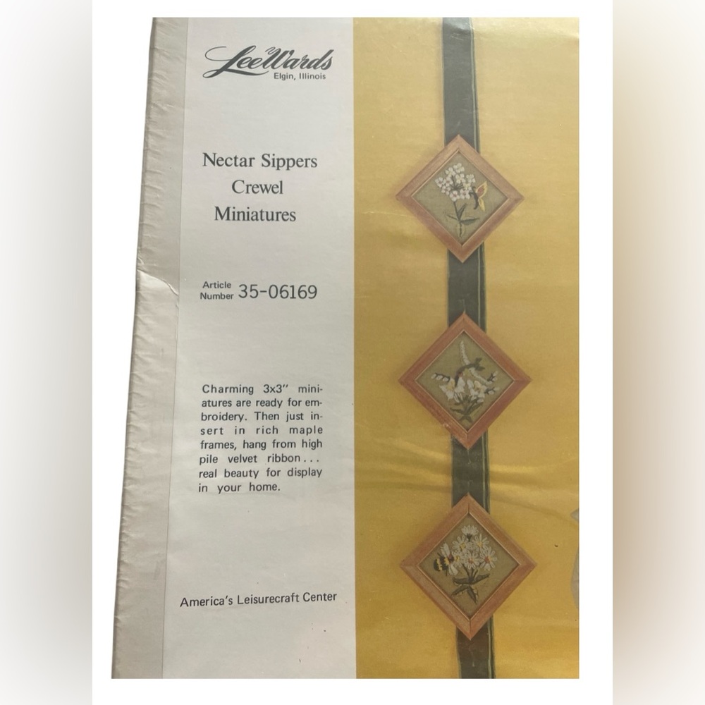 SEALED Lee Wards Crewel Miniatures Nectar Sippers #35-06169 - Vintage